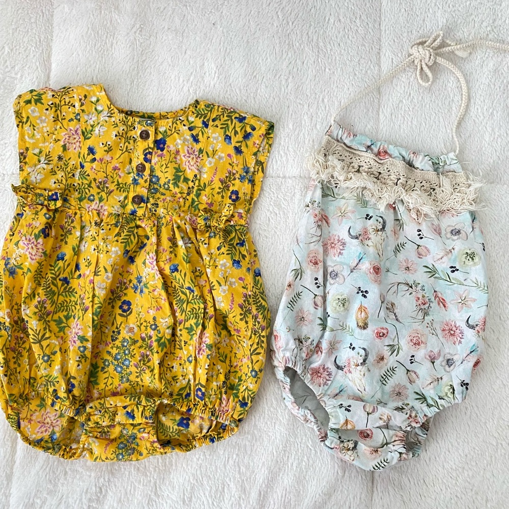 Boho baby girl rompers